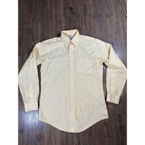 Brooks Brothers Oxford Solid Yellow Shirt Mens Size 15.5 34 Slim Fit OCBD